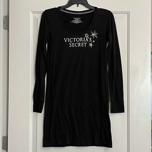 VICTORIA’S SECRET Black Sleepshirt with lovely Silver Embellishment Sz S